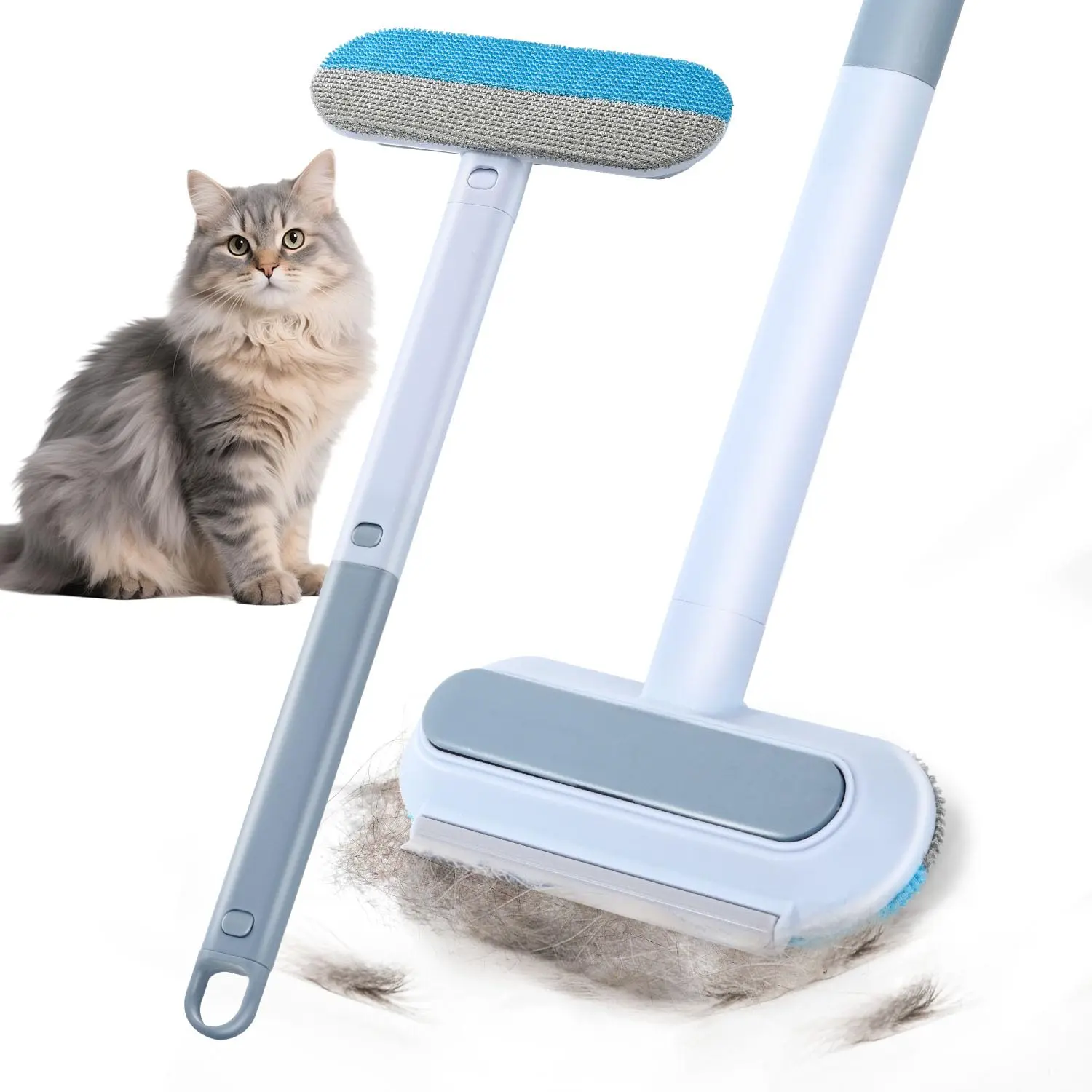 Reusable & Washable Pet Hair Remover with Extra-Long Handle - Home Cleaning Lint Cleaner, Efficient Hair-Removing Tool for Furniture, Carpets