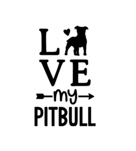 love my pitbull dog home decor car truck vinyl decal sticker 5"