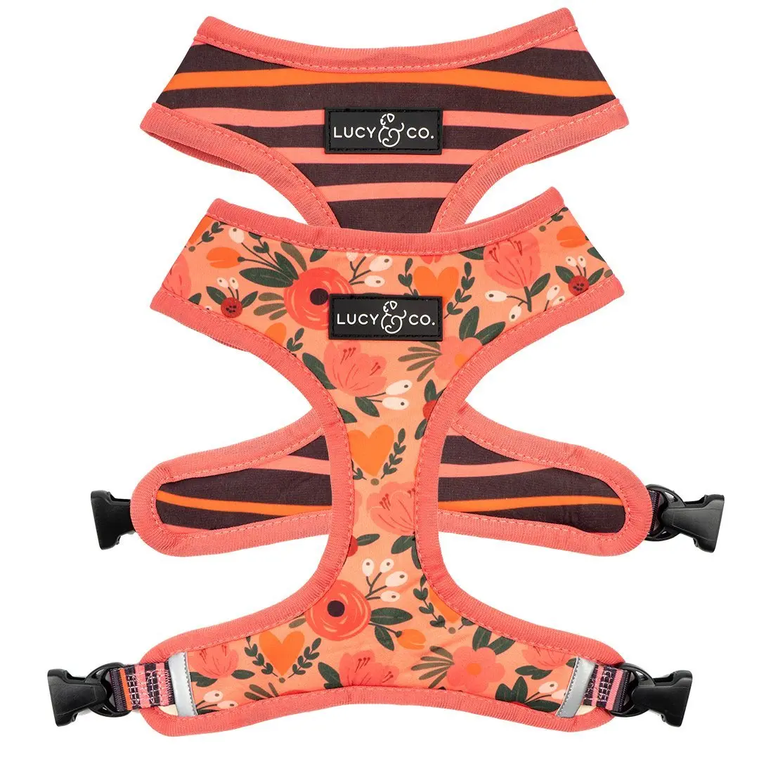The Posy Pink Reversible Dog Harness