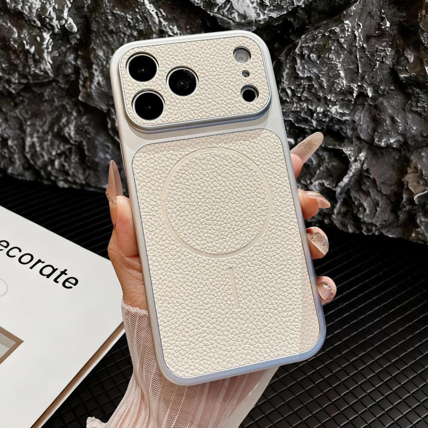 For iPhone 17/16/15/14/13 Pro Max Phone Case,Slim Classic PU Leather Anti-Fingerprint,Camera Lens Protection,Soft TPU Rugged Military Grade Drop Shockproof Cover