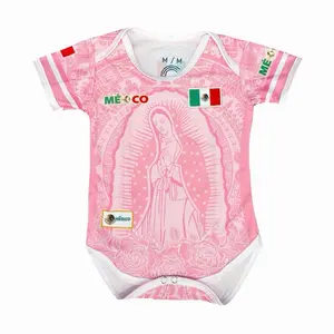 Virgencita Soccer Light Pink Unisex Jersey Mexico Flag Design for Fans.