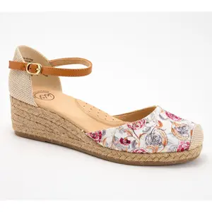 White Mountain Adjustable Espadrille Wedges - Maintain