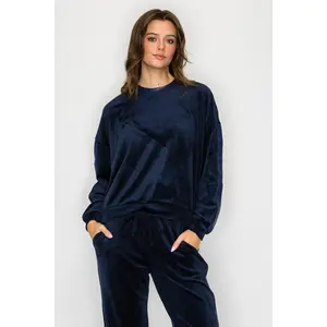 Velour Lounge Crew-Navy