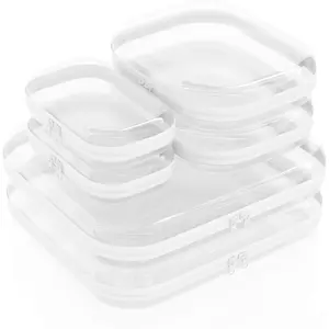Pack Clear Hard Shell Zipper Cases, Dustproof Storage Box, Waterproof Toiletry Organizer, Travel Makeup Organizer, Transparent Storage Cases Storage Organizer Set for Bead & Small Objects, Portable Travel Organizer Containers, Valentine's Day Gifts
