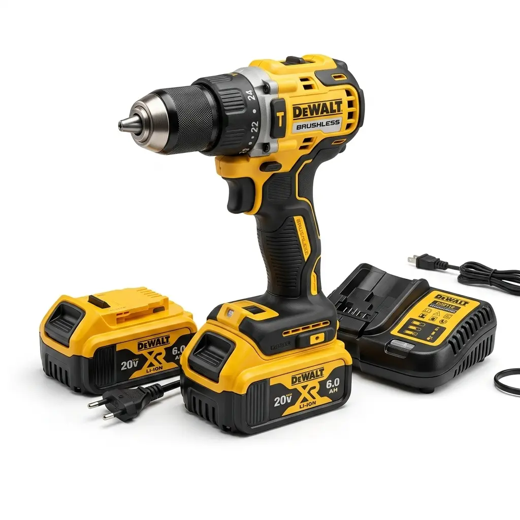 Dewalt DCF805 Compact Brushless Cordless Power Drill Full Kit - Power Drill Cordless with Brushless Motor, Adjustable Torque, Shockproof Shell, Rechargeable Battery, Fast Charger Ready, Durable Case for Home Repair, Furniture Assembly