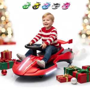 Kartivo 12V Kids Ride On Electric Wiggle Car Toy,360 Degree Drift in place,Spray function,Front&Side Lights design,USB/MP3,Bluetooth,Music,Easy installation,Ultimate cool operation for Kids Aged 3+,Christmas Gift wiggle car perfect gift