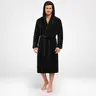 NY Threads Hooded Bath Robe Men - Long Plush Fleece Bathrobe with Hood for Lounging, After Shower and Bedtime, Soft Fluffy Warm Loungewear with Adjustable Waist Belt and 2 Front Pockets