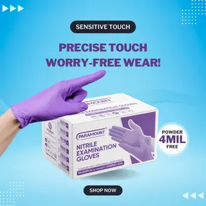 PARAMOUNT Purple Disposable Exam Nitrile Gloves Food Safe 4mil 1000 PCS