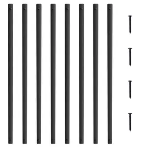 VEVOR Staircase Metal Balusters, 32.28" x 1" x 0.2" Flat Aluminum Alloy Decorative Banister Spindles, 51 Pack Deck Baluster with Screws, Classic Hollow Deck Railing Satin Black Powder Coated for Porch