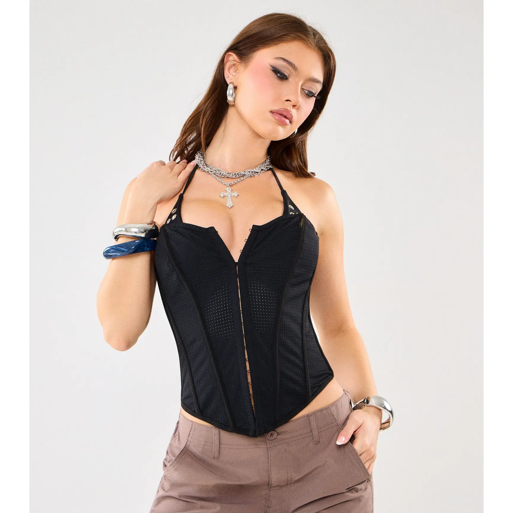 Attitude Please Jersey Corset Top Attitude Please Jersey Corset Top