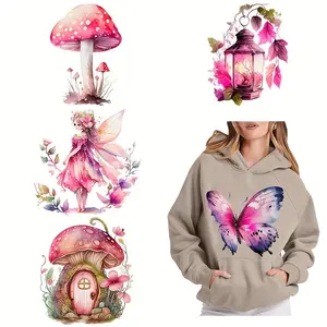 Fairy & Fantasy Themed DTF Heat Transfer Decals, 6 Counts/set Washable Iron-on Stickers for DIY T-shirts, Jeans, Masks, Backpacks