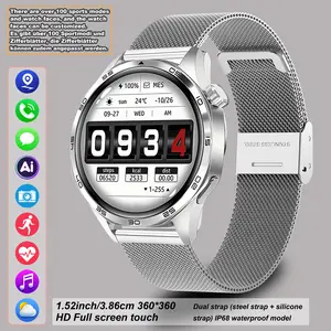 Watch6 Pro smart watch, 1.53-inch touch screen wireless calling, with over 100 sports modes and watch faces, AI voice assistant, compatible with Android and iPhone watches, fitness watch wearable device, Milanese stainless steel strap waterproof watch.
