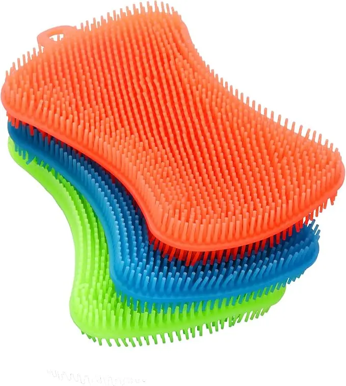 3PCS Silicone Dish Sponges, Super Food-Grade Silicone Sponges Kitchen Sponge, Multi-Purpose and Efficient Sponge Kitchen Gadgets,Especial Delicate kit Set