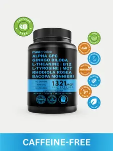 (1-PACK) 12-in-1 Nootropic Brain Supplement: Dietary Ginkgo Biloba for Brain Support, Memory and Focus - Edible Vitamin for Healthcare & Fitness