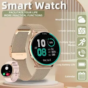 Women's Touchscreen Bluetooth-compatible Calling, Unisex, 140+ Sports Modes, Oxygen Heart Rate Monitor, Sleep Tracking, Android & iOS, Waterproof Fitness Smart Watch