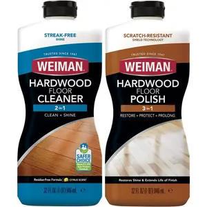 Hardwood Floor Cleaner and Polish Restorer Combo - 2 Pack - High-Traffic Hardwood Floor, Natural Shine, Removes Scratches, Leaves Protective Layer Household