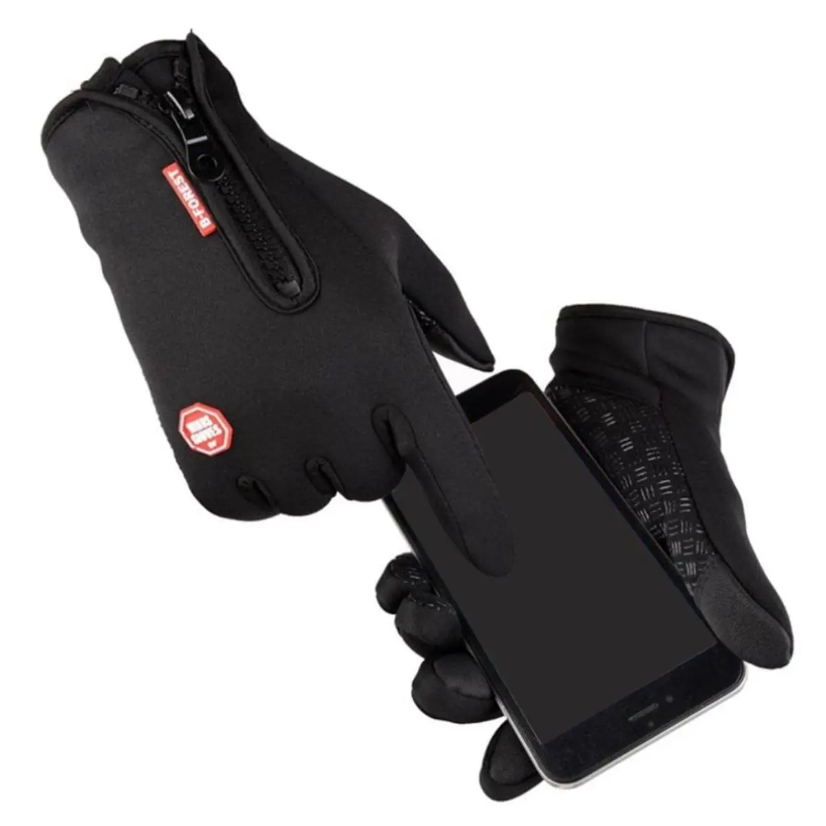 Adults' Universal Nylon Winter Cycling Gloves - Waterproof, Windproof, Thermal, Touchscreen Compatible for Bicycle, Motorcycle Riding; Includes Red Vision Goggles, Snowboard Splitboard Vests