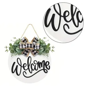 Wooden Sign Hangings for Farmhouses Porch Decors Welcome Front Door