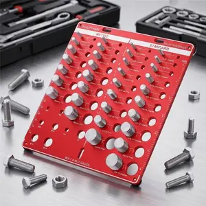 34-Piece Professional Heavy Duty Industrial Hardware Metric & Imperial Thread Gauge Set, Precision Pitch Measuring Tool, Portable Caliper for Mechanical Repairs, Nut & Bolt Identifier, Durable Thread Inspector for DIY & Automotive Use