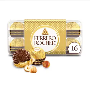 Ferrero Rocher, Premium Milk Chocolate Hazelnut, Individually Wrapped, Chocolate Gift Box, 16 Count, 7 oz
