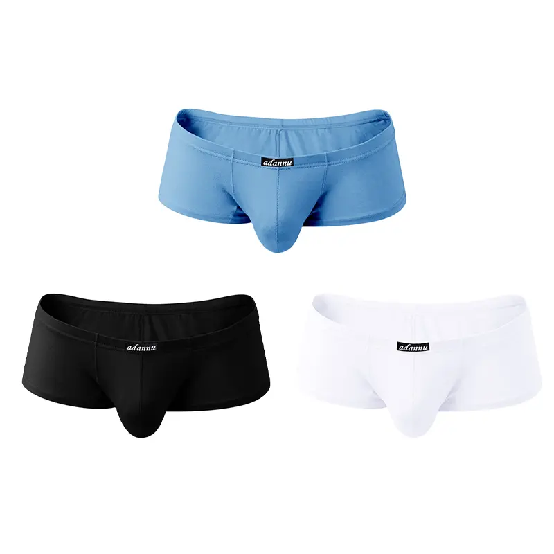 Modal Fabric Men's Low-Waist Boxer Briefs - Simple Solid Color, Narrow Waistband, Breathable Athletic Chic Sports Underwear