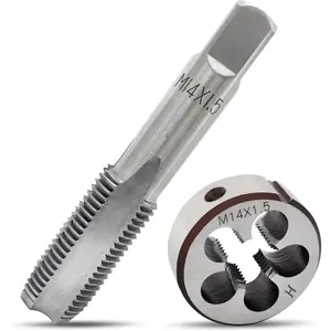 M14X1.5 Tap and  Set, Metric Right Hand M14 x 1.5 Tap  Set, 14 x 1.5mm  Steel Thread Milling Tap and  Suitable for Various Metals, M14 Thread Tap and Round Thread  Tool
