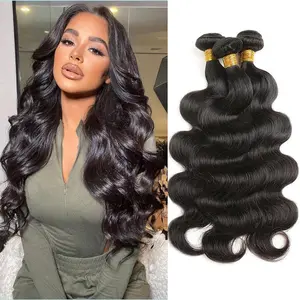 Body Wave Bundles Human Hair 16"-30" 100% Unprocessed Brazilian Raw Weave Bundle for Black Women Natural Color Machine Double Weft Express Shipping