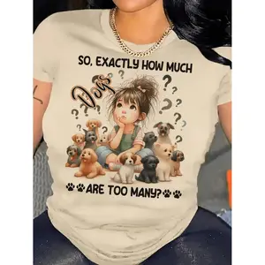 Stylish Women S Cartoon Pattern T Shirt Ideal for Casual Spring and Summer Wear