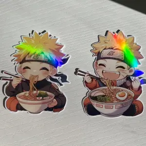 Anime Naruto Holographic Stickers Super Cute Waterproof Removable 3.00H-2.5W Perfect for Most Surfaces