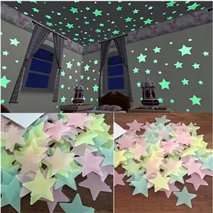 Luminous Star Sticker, Glow in The Dark Star Sticker, Decorative Sticker for Home Bedroom Living Room Ceiling, Ornaments, Wall Decal, Glow In The Dark Stickers, Wall Art Stickers, Decoration Items