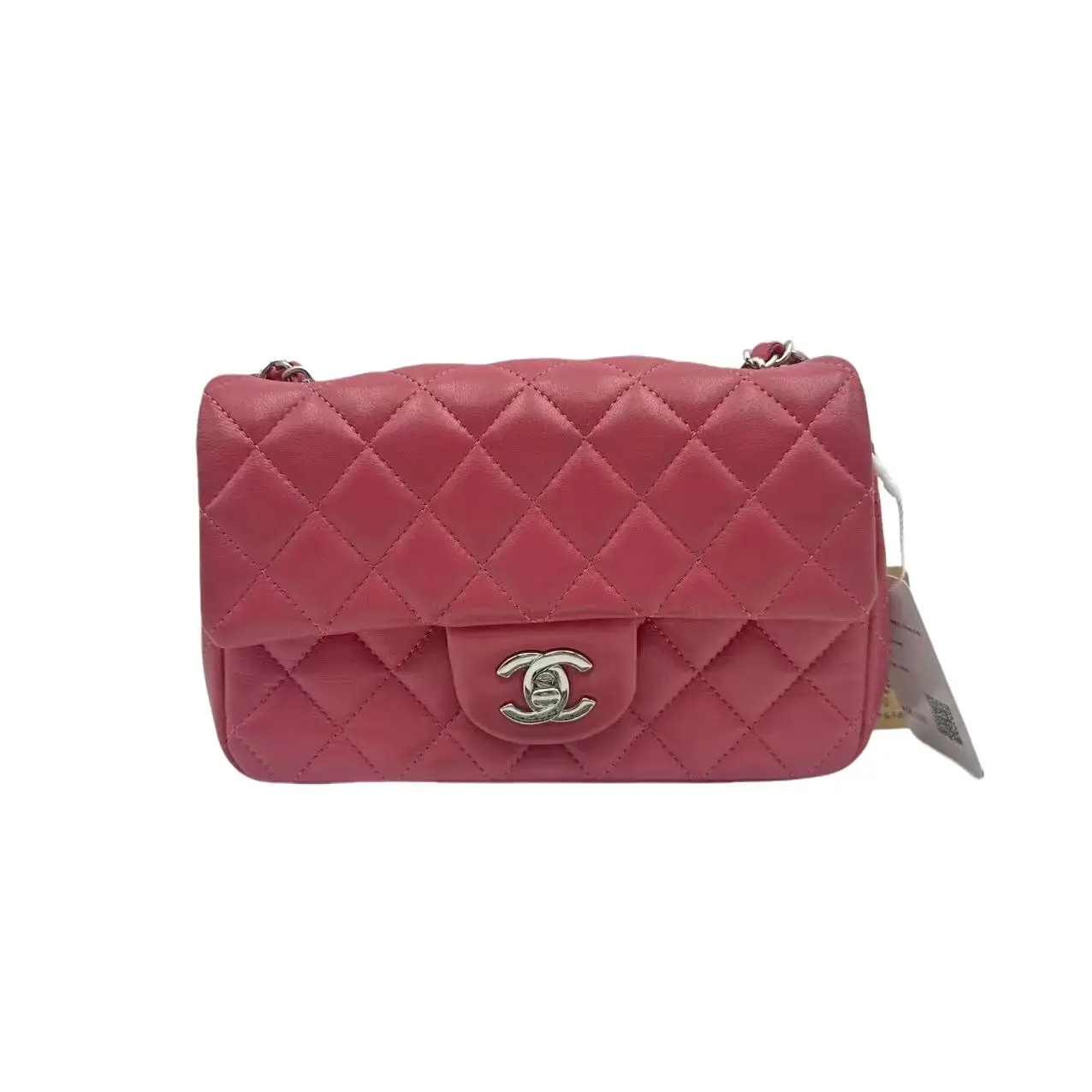 Pre-owned CHANEL HZ8 CF Series – Pink & Silver, lambskin, Quilted Pattern 02570