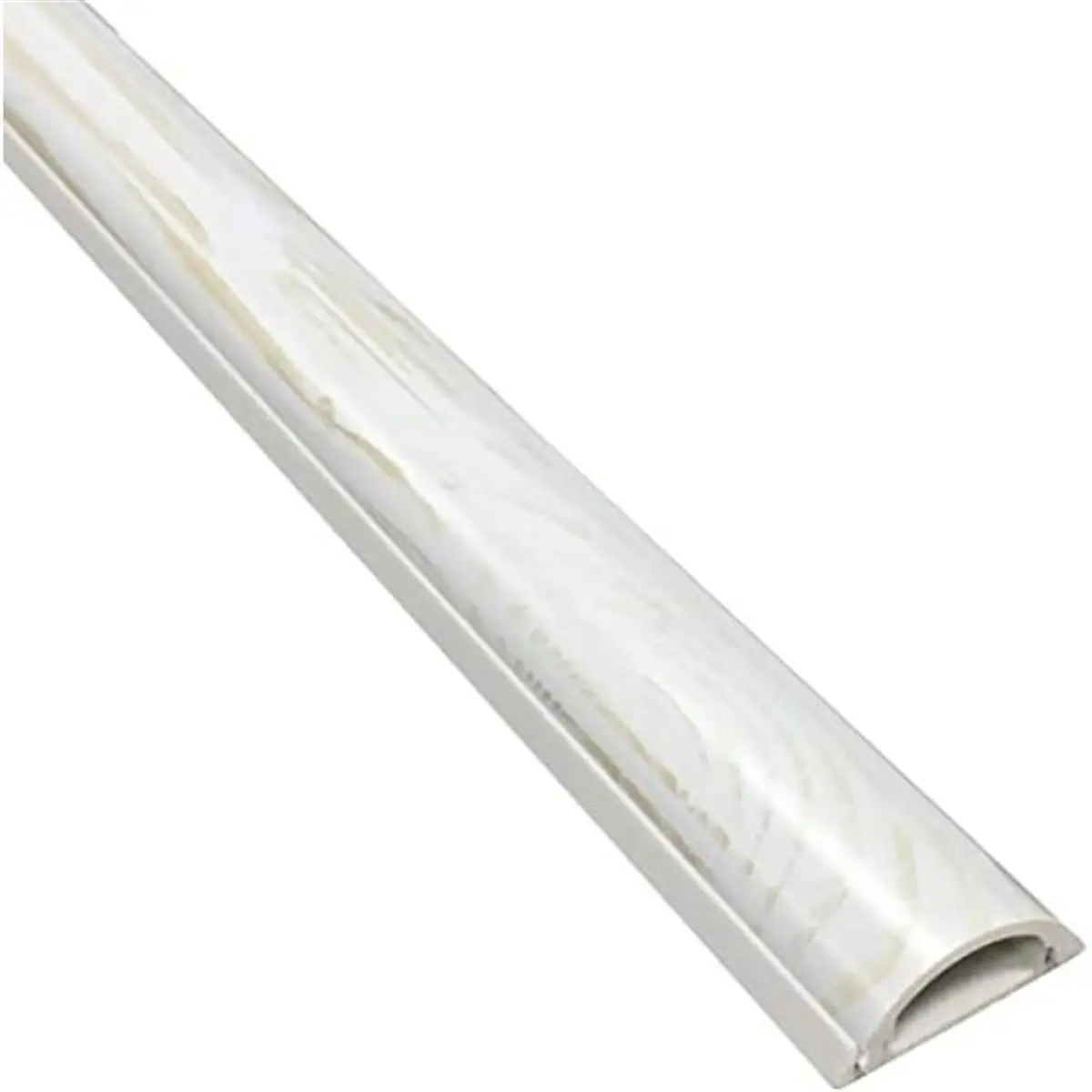 Electriduct Decorative White Wood 2-Piece Cable Shield Protector Cord Cover - 59 In., Adhesive Back, 0.3h x 0.7w in, 0.875 Lbs, PVC Plastic, for Indoor Floors/Walls, Cord Organization