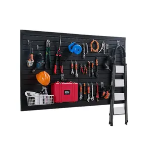 VEVOR Slat Wall Paneling, 8x 4 ft, PVC Garage Slatwall with Modular Design, Grey Slat Wall Easy-to-Install Adjustable Slatwall Panel with Coupling Structure DIY Cutting, Fits for Storage DisplayVEVOR Super Brand Day