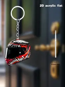 Cool motorcycle helmet, acrylic keychain, backpack pendant, personalized car flat pendant