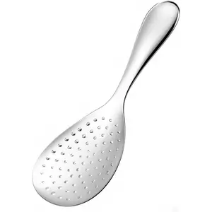 304 Stainless Steel Rice Paddle Spoon Spatula, 8-inch Long Non Stick Mirror Finish Stand-Up Design for Rice Mashed Potato Salads, for Kitchen Home Restaurant Serving
