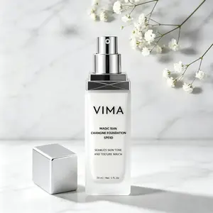New Vima Color Changing Foundation 1 fl oz with Sunscreen Fragrance-Free Paraben Lightweight Long-Lasting Coverage SPF 30 Fine Lines Free Vegan