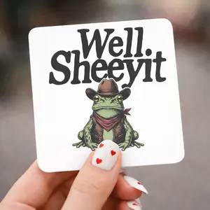 Well Sheeyit Frog, 3 x 3 Metal Magnet