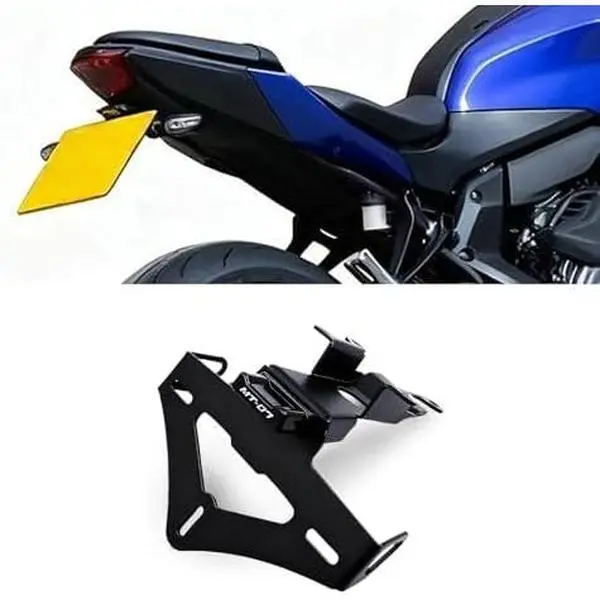 Motorcycle Short Tail License Plate Bracket with Fixed Mounting, Scratch Guard for MT-07 2025-2026 Models - Firm Fixation, Good Handling Performance, Prevents Scratches, Tail Organizer