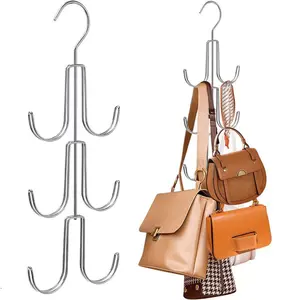Purse Hanger Organizer, 1/2 Counts/Set Hanging Bag Holder, Keeping Purses Visible and in Good Condition, Metal Handbag Storage Hook Backpack Rack Space-Saving Hanger