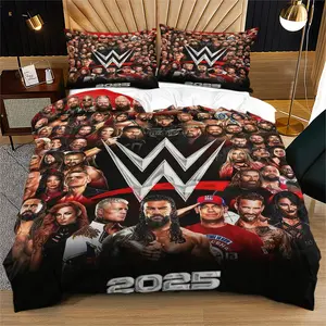 WWE All Person Commemorative Duvet Cover WWE Theme (Including 1 Duvet Cover And 1 Or 2 Pillowcases), Bedding Set, Suitable For Decorating Bedrooms And Dormitories For Teenagers And Adults, Perfect Gift For Fans