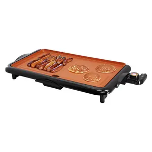 MegaChef 18.89" Electric Grill/Griddle with Copper Coating