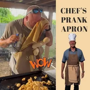 New Arrivals Funny Apron for Men, Creative Avatar Prank Design, Waterproof Polyester Apron with Adjustable Strap, Novelty Gift for Kitchen Cooking & Barbecue
