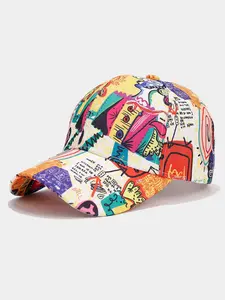 Hip-Hop Graffiti Baseball Cap - Adjustable, Lightweight Polyester, Outdoor Sports Visor with Vibrant Street Art Design, Digital Printed Hat, Buckle Closure, Hand Washable, Party Hat|Graffiti Design|Adjustable Cap