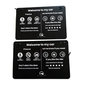 FIT AND TECH Pro Rideshare Signs, Use Seatbelt, Don't Smoke, Don't Drink/Eat, Tips, Five stars, Accessories rider-share sign for Driver Size 9x6in (230x152mm) (Pack: 2 signs + 6 Window Stickers) Adhesive Vinyl Decal Lettering