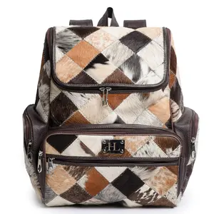 Cowhide Backpack Ideal Leather Backpack with Laptop Compartment – Genuine Cowhide Leather, Unique Travel Backpack, Laptop Backpack, College Backpack, Western Diaper Bag Backpack Women, Designer Backpack, Women's Backpack, Men's Backpack