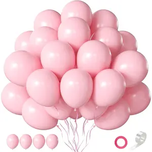 Pink Balloons 60 Pcs Light Pink Balloons 12 Inch Pastel Pink Balloon for Arch Garland Birthday Party Shower Gender Reveal Bridal Shower Wedding