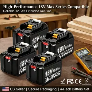 18V Lithium-Ion Battery Replacement for LXT Cordless Power Tools, 2/4 Pack Upgraded High Capacity Battery with LED Indicator, Safe & Reliable Rechargeable Cells