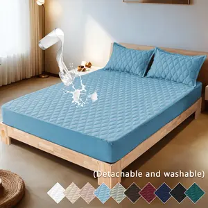 Decorative Fitted Sheet Deep Pocket Summer Breathable Non-Slip Skin Care Air Conditioning Mattress Protector Queen Size 60"x80"x18"