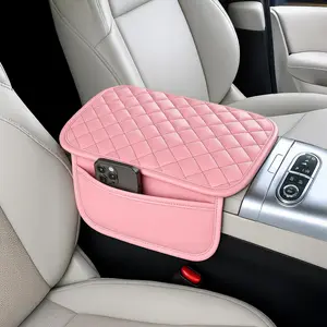 Upgraded Car Center Console Cover,Microfiber Leather Car Armrest Cover Cushion with 2 Storage Bags,Universal Car Armrest Storage Box Car Interior Accessories for Most Vehicles multifunctional armrest box organizador de auto Mother's Day