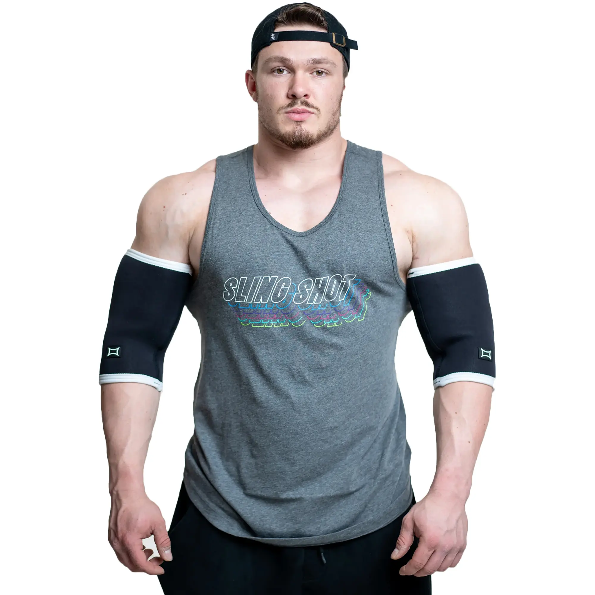 Sling Shot Compression Elbow Sleeves by Mark Bell - Black, Wrestling, Weight Lifting, 4-Way Stretch Neoprene, 4Mm Thick